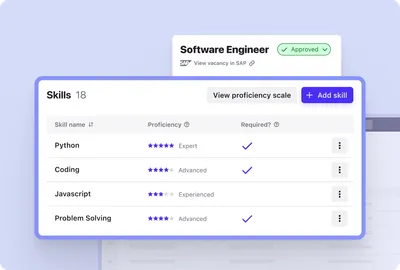 Screenshot - Vacancy Skills integrating into SAP