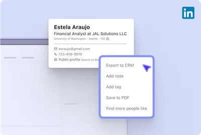 Product image of LinkedIn CRM Connect feature to export LinkedIn Profile data into Beamery Talent CRM with one click