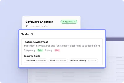 Product Screenshot of Beamery Task Intelligence highlighting a task for a Software Engineer
