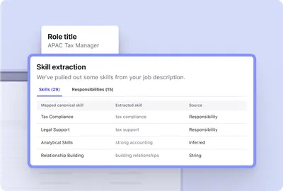 Product image of Beamery extracting skills from a job description to populate a job vacancy